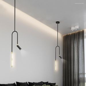 Hanglampen modern binnenbed slaapkamer led lichte creatieve lamp eetkamer kroonluchter keuken zwart goud ophangende verlichting