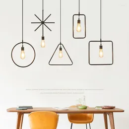 Lampes suspendues Moderne Fer Noir Minimalisme Lumière Éclairage Pour Salon Salle À Manger Chambre Étude Bureau Décoration Intérieure Suspendus