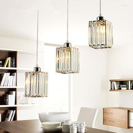 Lampes suspendues moderne K9 cristal Led lustre suspension pour salle à manger Colgante E27 luminaires maison déco MJ1013
