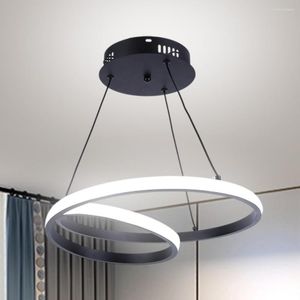 Lampes suspendues lampe moderne Led anneaux cercle plafond suspendu lustre lumières protéger les yeux luminaire en métal éclairage intérieur