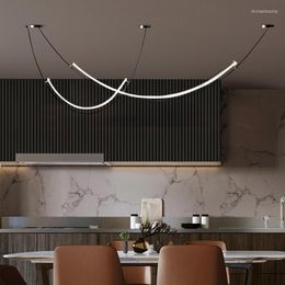 Hanglampen modern led plafond kroonluchter voor eetkamer woonkamer levende keukenbar Noordse minimalistische lineair licht binnenverlichting