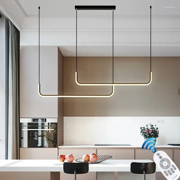 Lámparas colgantes Lámpara de techo LED moderna Regulable Sala de estar Mesa de comedor Luz de cocina Colgante simple Decoración del hogar Iluminación