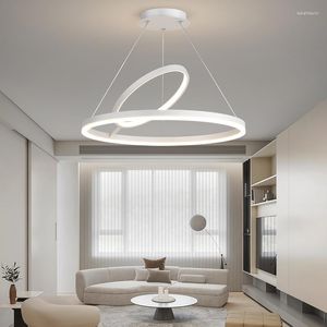 Lámparas colgantes Lámparas de techo LED modernas Anillo de estilo nórdico Comedor Luz colgante Lámpara de estudio de dormitorio simple