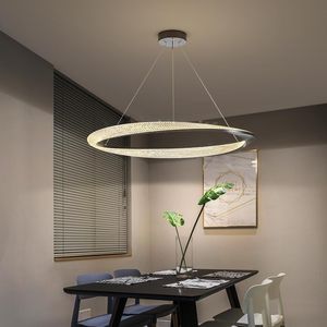 Hanger lampen modern led plafond hanger voor eetkamer keuken woon slaapkamer eenvoudige ring ontwerp kroonluchter indoor decor hangende lichtpen