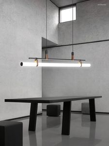 Hanglampen moderne led kroonluchter horizontaal 360 graden lichtemitterende diode woonkeukeneiland hangende lamp eetkamer zwart armatuur