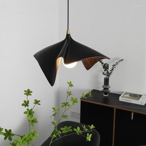 Lampes suspendues LED modernes lustres résine lumières noires design créatif lustres lampe pour chambre salon table plafond salon