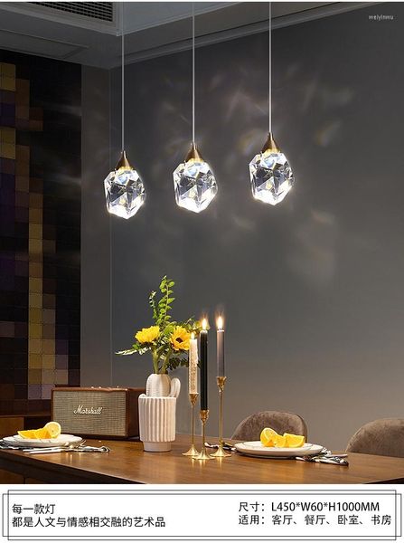 Lámparas colgantes LED LED CRISTAL Techo deco Maison Kitchen Island Lighting Decoración marroquí