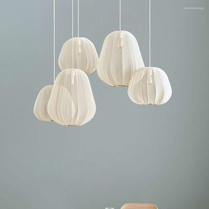 Hanglampen moderne led stoffen lamp voor eetkamer woonkamer levende villa lichten creatief Japans-stijl decorhangen