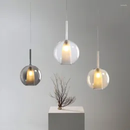 Lámparas colgantes LED modernas, luces colgantes para decoración del hogar, accesorios de iluminación de cristal para sala de estar, iluminación para cafetería y restaurante