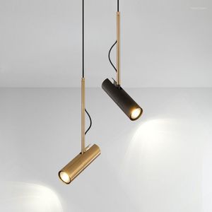 Lámparas colgantes Lámpara colgante LED moderna para comedor Luces de latón Restaurante Accesorio Dormitorio Estudio Decoración de oficina Lustre