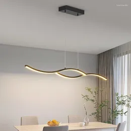 Lampes suspendues lampe à LED moderne simple créatif minimaliste salon bar restaurant longue bande luminaires décoration de la maison