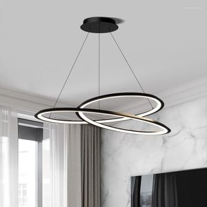 Hanglampen Modern Led Light voor eetkamer keuken woonslaapkamer eenvoudig ontwerp plafond kroonluchter slimme afstandsbediening hangende lamp