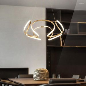 Lampes suspendues lumière LED moderne sur luminaires en ligne pour salle à manger chambre Suspension suspendu éclairage à la maison cuisine AC 90-260V