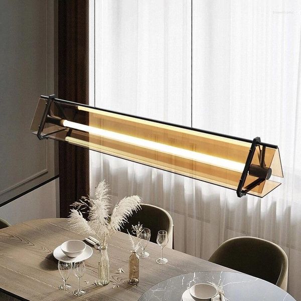 Lampes suspendues éclairage Led moderne en laiton plafond suspendu bulle verre poulie lumière salle à manger Lustre Suspension