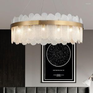 Lampes suspendues Moderne LED Éclairage Luminaires De Luxe Décor À La Maison En Verre Lumières Salle À Manger Personnalité Design Art Lampe