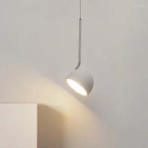 Lampes suspendues LED modernes lumières noir blanc chevet salon salle à manger chambre bar loft lustres décor suspendu