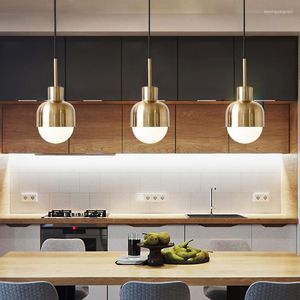 Hanglampen moderne ledlichten armatuur voor keuken eetkamer restaurant hangende luminaire goud eenvoudige ijzeren droplight verlichting