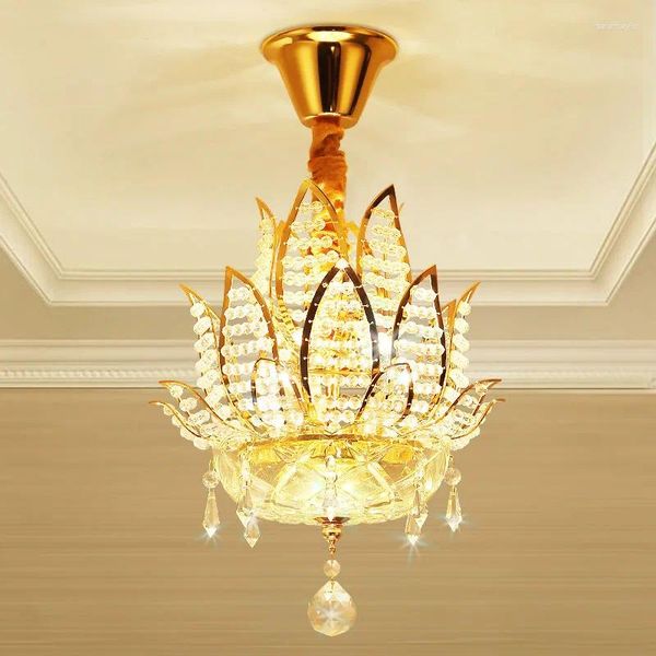 Lampes suspendues LED modernes lumières lampe de lotus pour salon chambre couloir escaliers lumière cristal suspendu luminaires d'intérieur nordiques