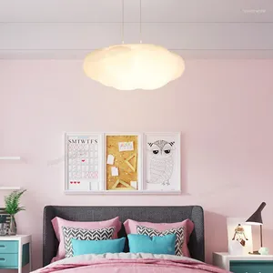 Hanglampen Moderne led-verlichting Scandinavische esthetische kroonluchter voor de kinderkamer Plafondwolklamp met afstandsbediening