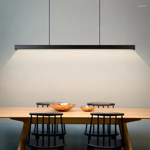 Lámparas colgantes LED moderno solitario lineal colgante luz minimalista comedor lámpara de lujo café oficina bar suspensión lámparas iluminación del hogar