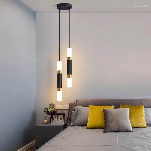 Lampes suspendues moderne Led Long luminaire Tube éclairage pour chambre salon salle à manger chevet suspendu ligne Bar décor