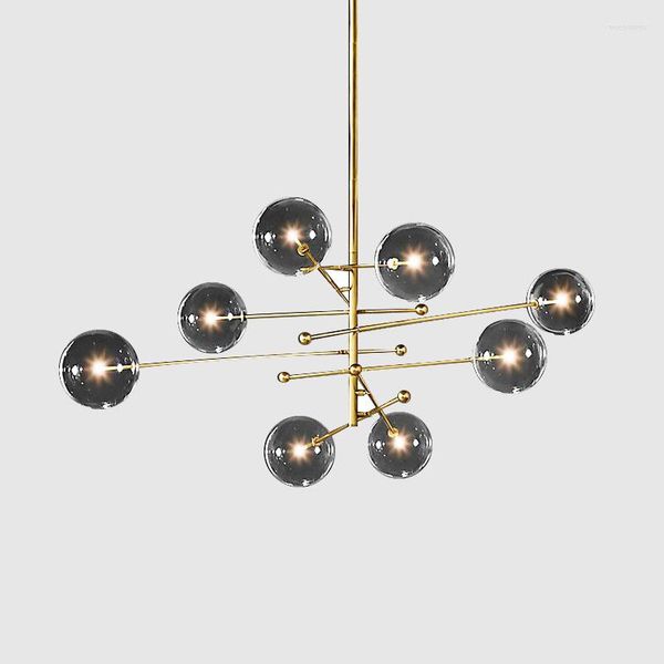 Lampes suspendues Moderne Led Nordic Crystal Kitchen Island Glass Light Luxury Designer