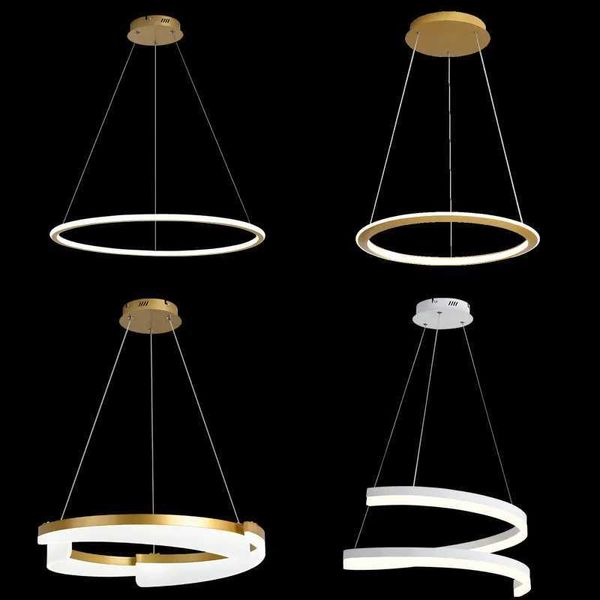 Lámparas colgantes Lámparas colgantes LED modernas, accesorios para comedor, lámparas de anillo colgantes para suspensión de techo, sala de estar, decoración de cocina, brillo para el hogar YQ240201