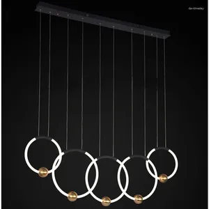 Lampes suspendues moderne Led rond anneau lustre nordique luxe décor à la maison plafonnier chambre Villa lumière décorative