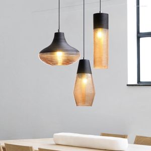 Lampes suspendues Moderne LED Vintage Verre Lumières Salon Chambre Industrielle Décor À La Maison Cuisine Luminaires Suspension Lampe