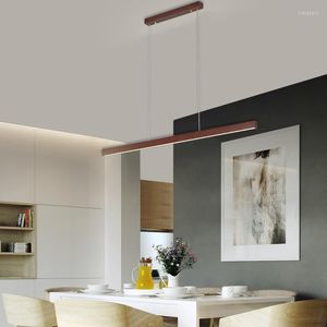 Lampes suspendues LED moderne éclairage en bois pour la maison intérieure café cuisine suspension Loft lampe salon chambre luminaires