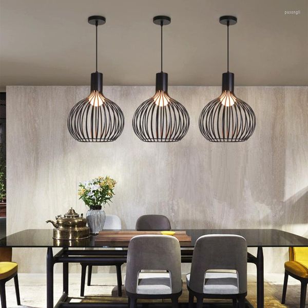 Lampes suspendues fer léger moderne 3-5 têtes style industriel américain rétro fil suspendu pour café bar salon de thé restaurant créatif