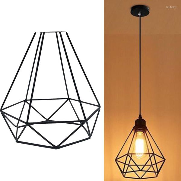 Lampes suspendues Lampe suspendue en fer moderne Lampe à LED Vintage Lampe à LED minimaliste Garde rétro Style industriel Nuances de plafond