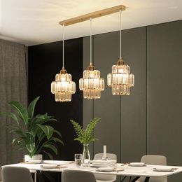 Lampes suspendues lumière moderne luxe cristal lanterne petit plafond lustre chambre salon salle à manger carré éclairage Led
