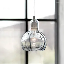 Lámparas colgantes Luces modernas Clear / AmberGlass Lampshade Loft E27 220V para comedor Decoración del hogar Iluminación