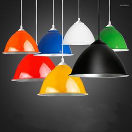 Lámparas colgantes, luces modernas, lámpara colgante Led colorida para comedor, dormitorio, tienda, decoración de Bar, accesorios de cocina, lámpara colgante Industrial E27