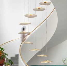 Lámparas colgantes Luces modernas para escalera giratoria Apartamento dúplex El Villa Vestíbulo Lámpara de techo Luminaria interior Colgante