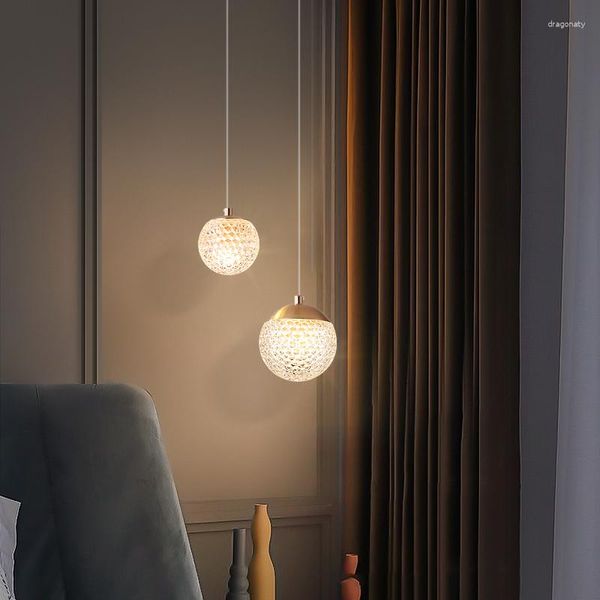 Lampes suspendues Lumières modernes LED 5W Lampe de chevet intérieure nordique Bar Éclairage Boule Magasin Maison Chambre Plafond Lustre Pour Salle À Manger