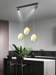 Lampes suspendues lumières modernes LED luminaires d'intérieur nordiques escalier lumière salon Art photo magasin lampe 110V 220V