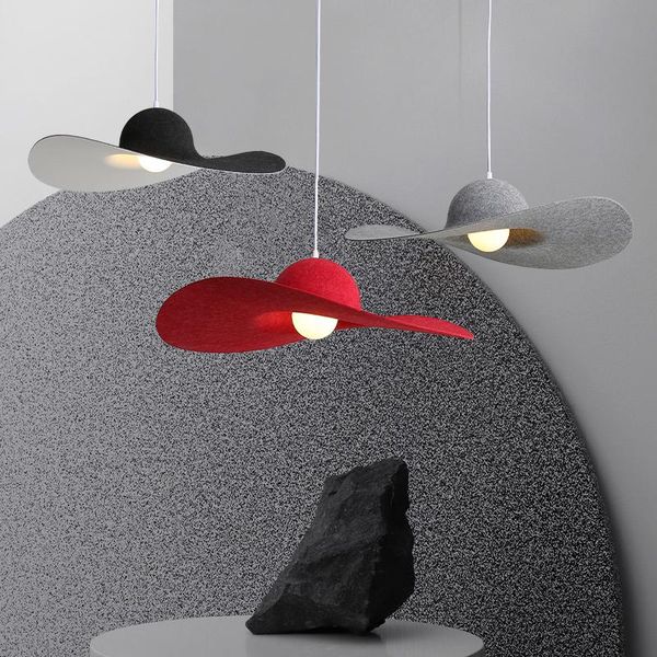 Lampes suspendues lumières modernes design nordique tissu chapeau lampe suspendue salle à manger étude chambre salon décoration lustres luminairependentif