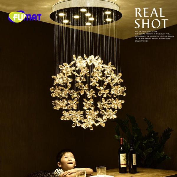 Lámparas colgantes Lámpara de sala de estar moderna Flor Lustre Crystal Light Round LED Techo para dormitorio RestaurantPendant