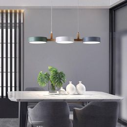 Pendants lampes modernes salon LED Chandelier chambre plafond plafond en métal en bois cuisine intérieure suspendant