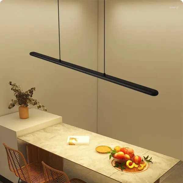 Lámparas colgantes Lámpara LED de tiras largas modernas para la mesa del comedor Bar de la cocina Lighting Lighting Decoración de la oficina en el hogar 031-T