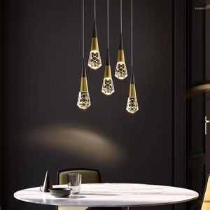 Lampes suspendues lustre en cristal de luxe moderne créatif grand salon chambre éclairage LED spirale duplex escalier décoratif