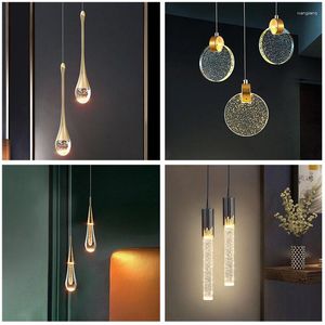 Lampes suspendues moderne luxe cristal décor à la maison chevet éclairage suspendu pour salon cuisine chambre plafond lustre