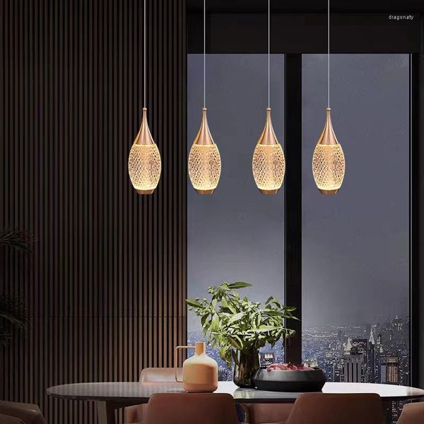 Lámparas colgantes modernas de lujo de cristal para decoración del hogar, luz colgante de noche para sala de estar, cocina, comedor, lámpara de mesa