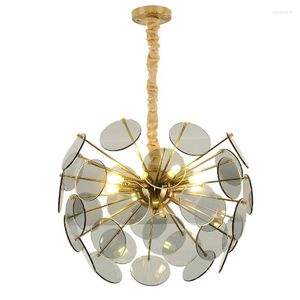 Hanglampen Moderne luxe LED LAMP Golden Glass Creatieve kunst Nordic Simple Restaurant American Style Slaapkamer Kroonluchter verlichting