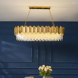Hangende lampen moderne luxe glanzend goud E14 LED -lichten eetkamer glans kristallen droplight indoor verlichting hangend lamp armaturen