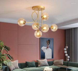 Lampes suspendues Lustre de haricot magique moderne Lliving Room LED Light Luxury Home Decoe Lighting Chambre simple en Europe du Nord