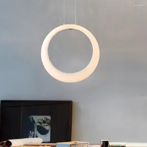 Lampes suspendues modernes minimalistes acryliques lumières LED anneau linéaire lampe suspendue salle à manger luminaire suspendu