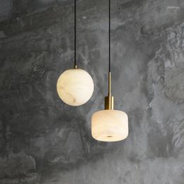 Hanglampen moderne minimalistische slaapkamer bed koper koper kroonluchter persoonlijkheid creatief licht luxe restaurant bar marmer